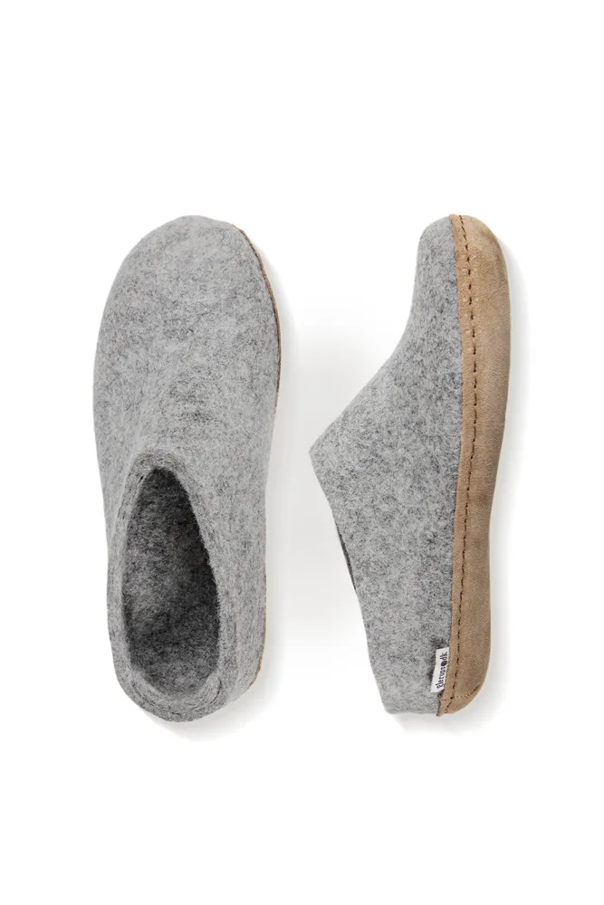 Glerups Slip On Leather Sole Grey