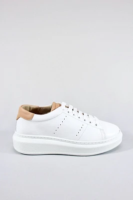 Ateliers Windsor White/Tan Leather Sneaker $149.98