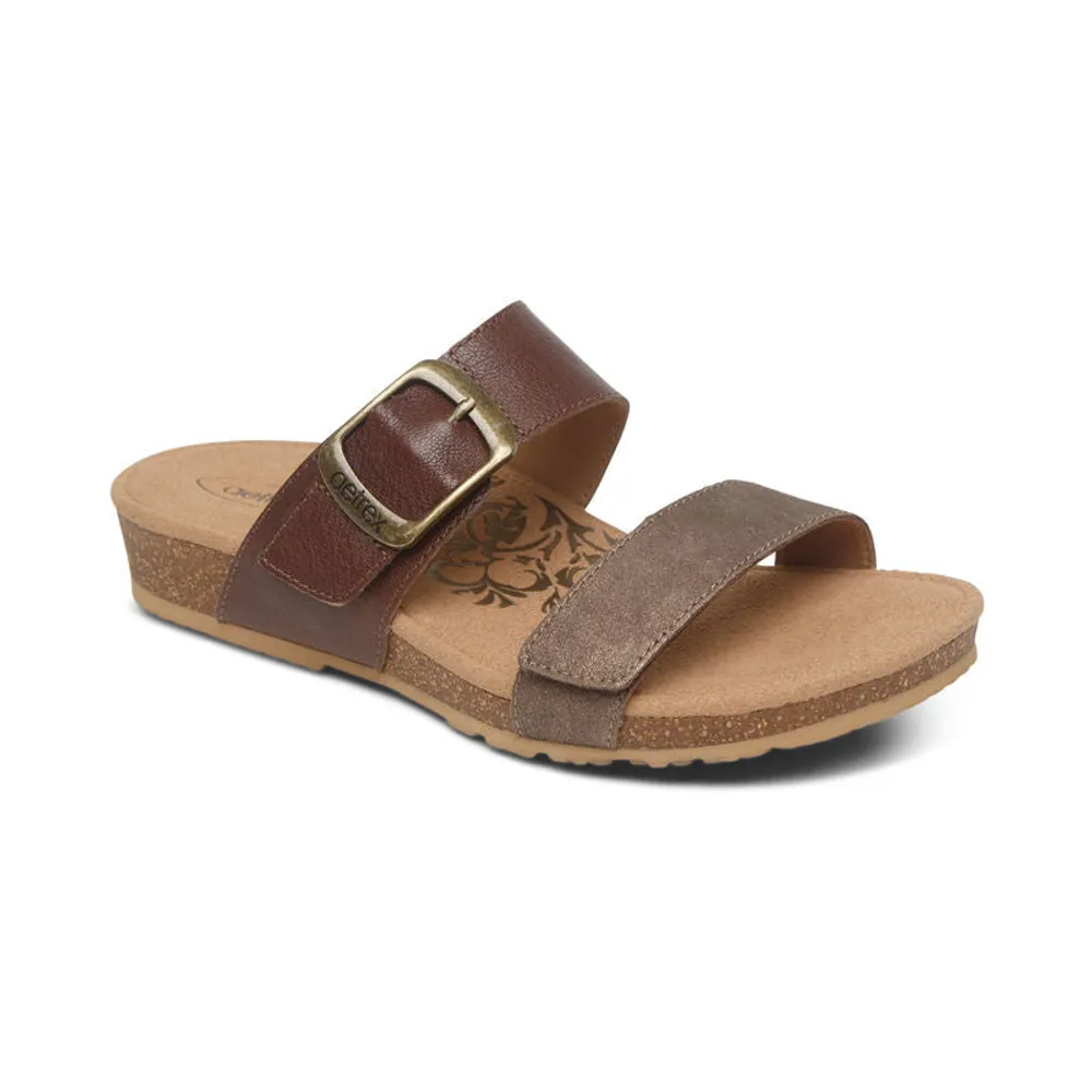 Aetrex Daisy Q Adjustable Brown Sandal