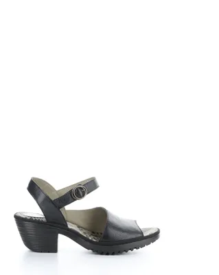 Fly London Wely Black Leather Sandal