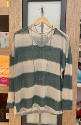 Blouse A 3125 teal stripe or animal mix