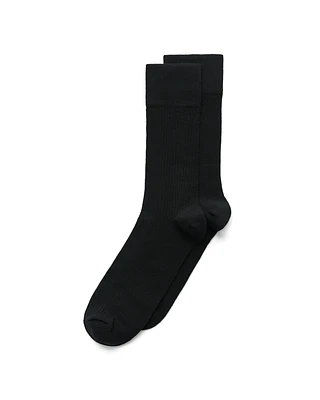 ECCO Men's Classic Ribbed Mid Cut Socks Adult Black