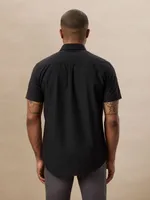 La chemise Jasper Oxford à manches courtes - Noir