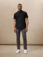 La chemise Jasper Oxford à manches courtes - Noir