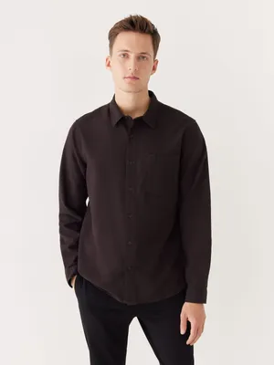 The Yak Wool Flannel Shirt Dark Brown