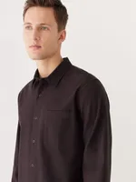 The Yak Wool Flannel Shirt Dark Brown