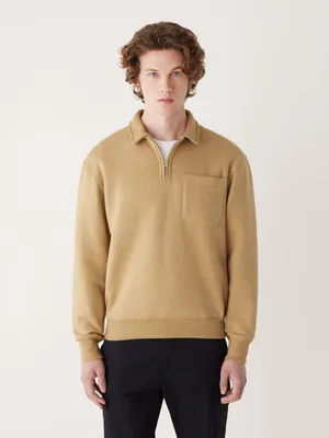The Half-Zipped French Fleece Pullover Butterscotch