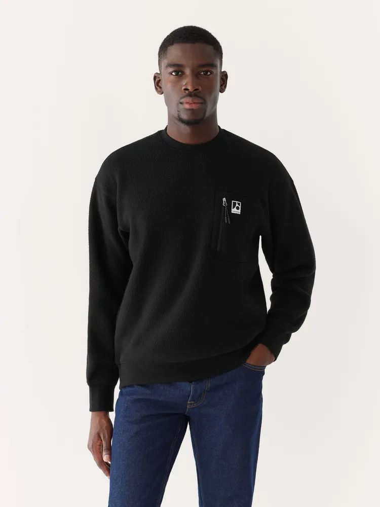 The Explorer Polar Fleece Crewneck Black