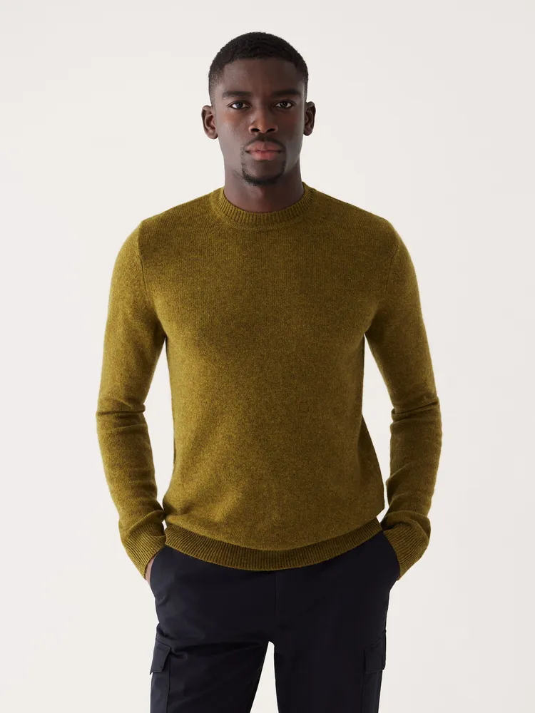 The Yak Wool Crewneck Sweater Olive