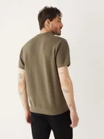 The Short Sleeve Polo Knit Brown Crocodile