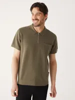 The Short Sleeve Polo Knit Brown Crocodile