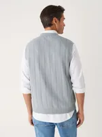The V-Neck Sweater Vest Grey Cloud