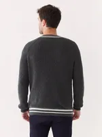 The Ribbed V Neck Sweater Shadow Black