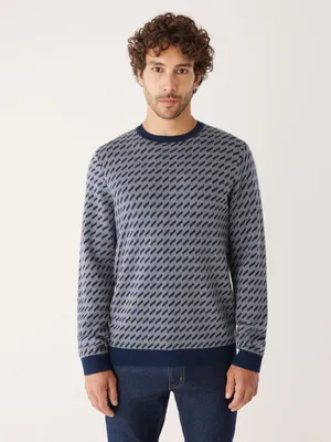 The Merino Jacquard Sweater Flint Grey
