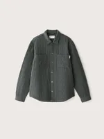 The Quilted Overshirt Teal Grey