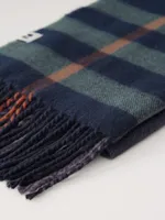 The Plaid Scarf in Deep Blue