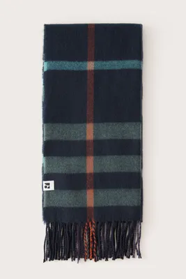 The Plaid Scarf in Deep Blue
