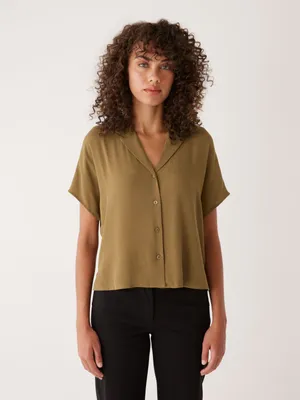 The Camp Collar Blouse Amber Brown