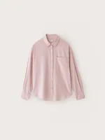The Fluid Long Sleeve Blouse Soft Orchid