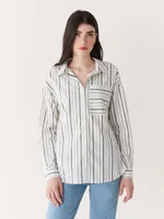 The Kapok Button-Up Striped Shirt White