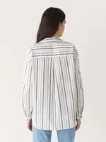 The Kapok Button-Up Striped Shirt White