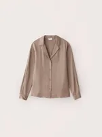 The Satin Camp Collar Blouse Champagne
