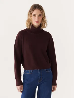 The Merino Turtleneck Sweater Dark Brown