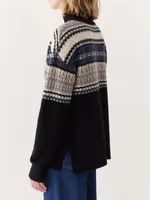 The Lambswool Fair Isle Mockneck Black