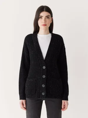 The Comfort Donegal Cardigan Black