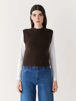 The Bobble Sweater Vest Dark Brown