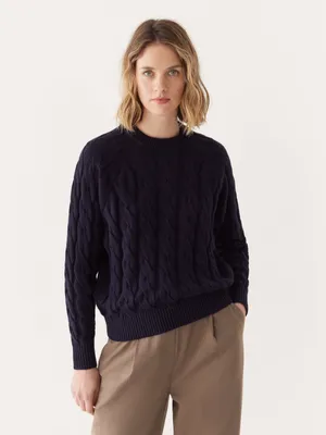 The Cable Knit Sweater Dark Blue