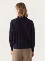 The Cable Knit Sweater Dark Blue