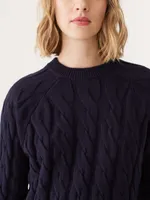 The Cable Knit Sweater Dark Blue