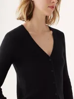 The Fitted V-Neck Cardigan Black