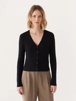 The Fitted V-Neck Cardigan Black