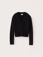 The Fitted V-Neck Cardigan Black