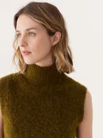 The Boucle Knit Sweater Vest Khaki Green
