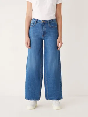 The Nina Wide Leg Fit High Rise Jean Medium Wash