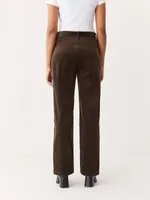 The Annie Straight Corduroy Pant Dark Brown