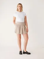 The Pleated Mini Skirt Oxford Tan