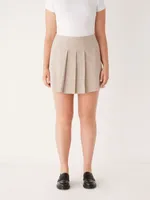 The Pleated Mini Skirt Oxford Tan