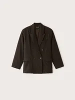 The Comfort Double Breasted Blazer Dark Brown