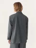 The Pinstripe Blazer Cool Grey