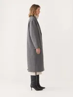 The Herringbone Recycled Wool Coat Black