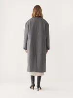 The Herringbone Recycled Wool Coat Black