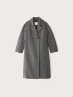 The Herringbone Recycled Wool Coat Black