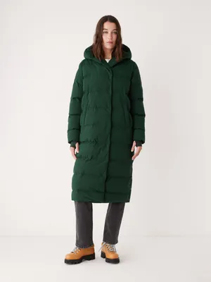 The Highland Long Puffer Coat Forest Green