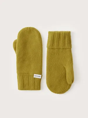 The Donegal Wool Mittens Golden Lime