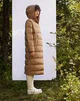 The Highland Long Puffer Coat Amber Brown