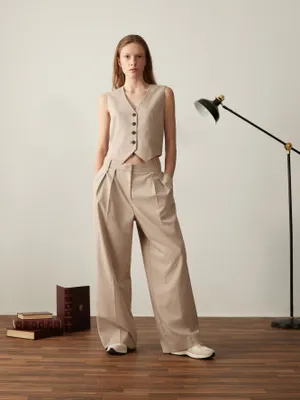 The Emma Ultra-Wide Fit Pant Oxford Tan